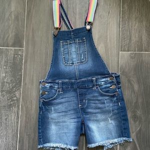 Justice Girls Overall Jean Shorts; Size 12